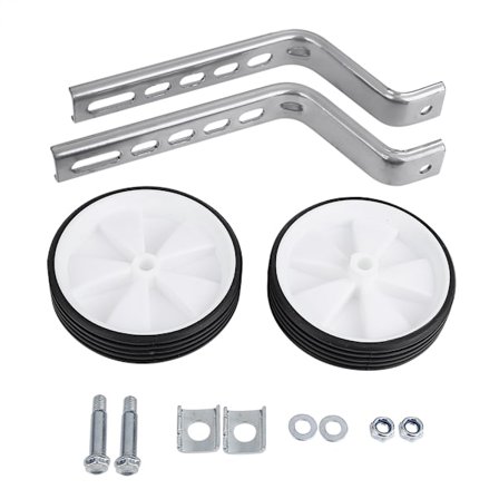 2 stk. Justerbare træningshjul Stabilisator til børn 12-20" Cykel Balance (Hvid)