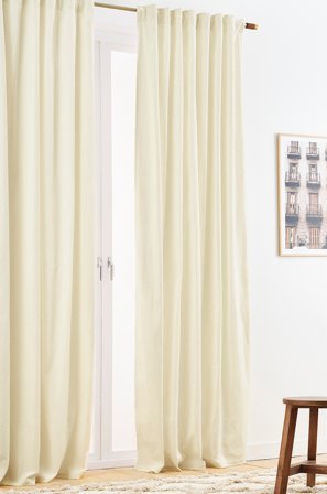 Jotex - Gardin Med Multifunksjonsbånd 2-pk Naturhvit - LUTON - Kjøp Multifunksjonsgardiner hos Jotex