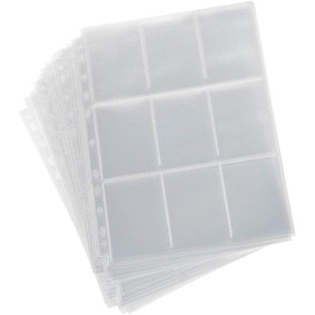 10 stk lommebok-albumside samling 90 lommer handel spillkortsett oppbevaring kort oppbevaringspose hjemme oppbevaringsalbum kortdeksel