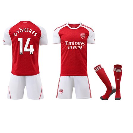 25-26 Arsenal Hjemme Børnefodboldtrøjesæt (Inklusive Sokker) Størrelse 14 Gyökeres-Perfekt