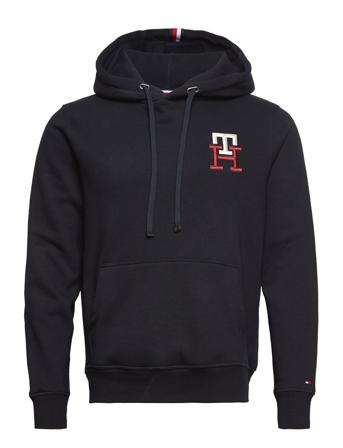 Essential Monogram Hoody Hettegenser Genser Svart Tommy Hilfiger