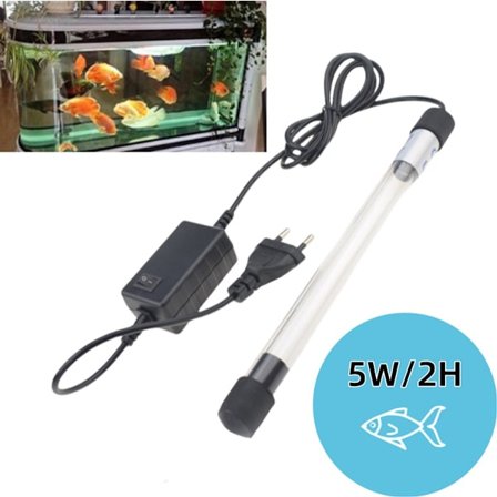 Akvarium UV Sterilisator Lampe 5W til Algefjernelse og Vandrensning Kompatibel med Akvarium Dam