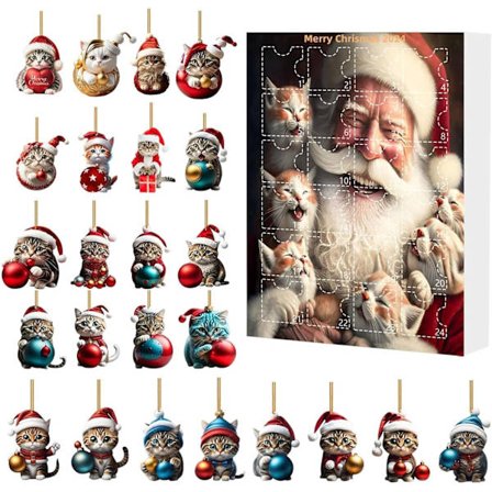 24 Dages Nedtælling til Jul Julekalender Gave Kat Vedhæng