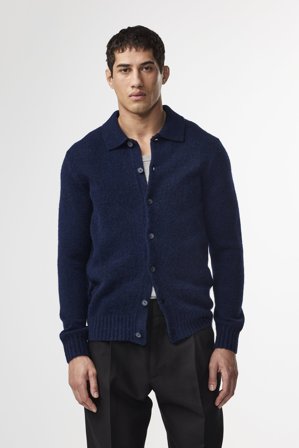 NN.07 Lee 6598 Cardigan Herre Blå Merinould