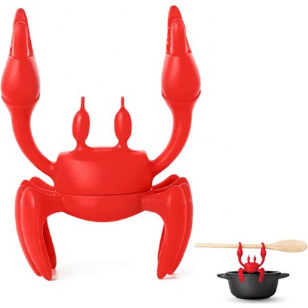 Rød Krabbe Skeholder, Krabbe Bestik Hvile Silikon Skeholder
