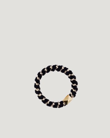 Dark Department Fluffy Fat Hair Tie W/Gold Czarny Akcesoria Dziewczyna - Kids Brand Store