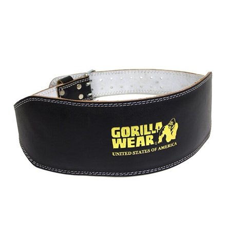 Gorilla Wear Gear 6 Inch Pehmustettu Nostohihna Nahkaa Musta/Kulta