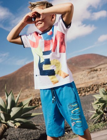 Boboli Fleece Bermuda Shorts - Blue - 152