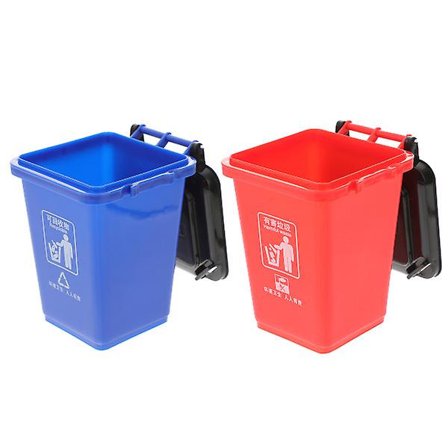 2 stk. søppelbøtte for barn, lekebil, søppelbøtte for bil, søppelbøtte for resirkulering, mini søppelbøtte med lokk