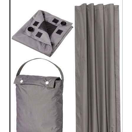 (Grå) Basics Travel Room Mørkleggingsgardin med sugekopper -