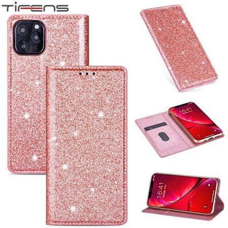 SHINING Bok för Iphone 12 mini rosa