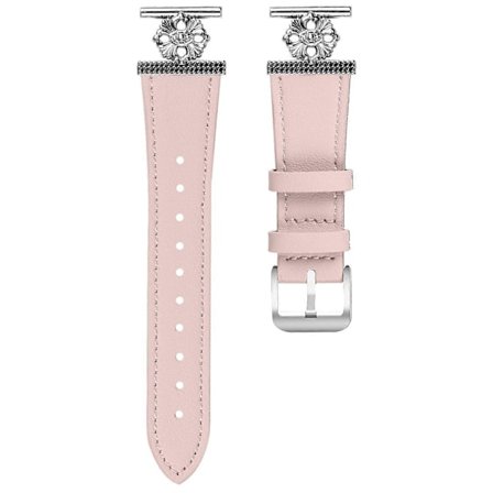 For Honor Watch ES Klockarmband Äkta Läder Blomdekor Justerbart Armband [Db]