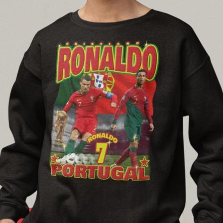 Ronaldo Sweatshirt - Portugalin pelaajan paita musta L