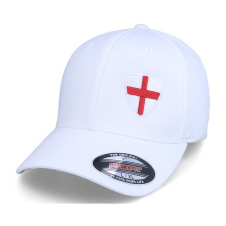 Forza - Vit flexfit Keps - England Flag Shield White Flexfit @ Hatstore