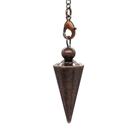 Andlig pendel i koppar för spådom, healing, slagruta, wicca, balansering, spetsig konformad hängsmycke pendel