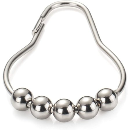 Duschdraperi Ring i Rostfritt Stål Duschdraperi Ring För Rum Duschdraperi 12-Pack Polerad Nickel