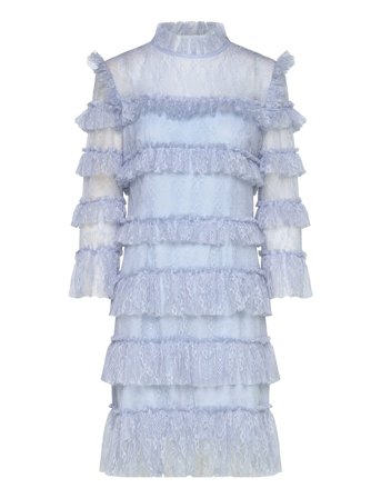 Carmine Frill Lace Mini Dress Blue Malina