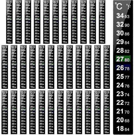 36 kpl Digitaalinen lämpötilatarra Liimautuva lämpömittarinauha Käymisastia Liimautuva kristalli nauha A
