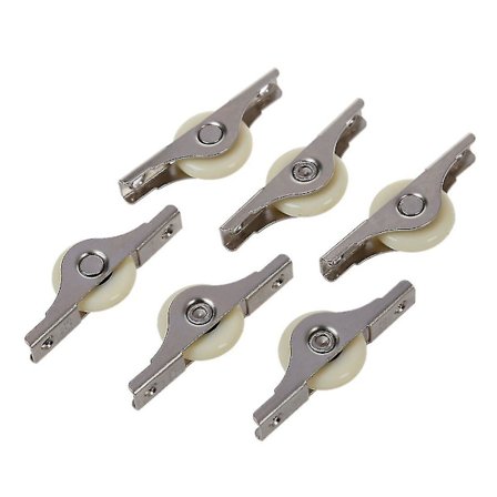 6 stk Hvite Dører Enkelt Nylon Glidehjul Rulle 62mm Lengde