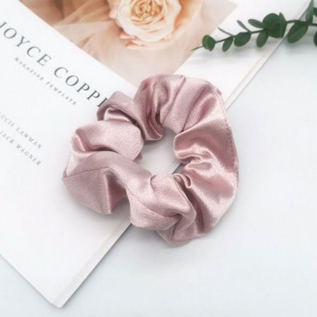 Satin Silk Hair Tie Elastiska Scrunchies ROSA pink