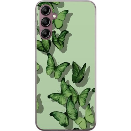 Yhteensopiva Puhelinkuori Samsung Galaxy A14 5G Vihreät Perhoset