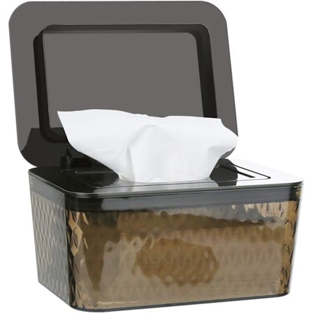 Våtservettslåda, Stor Kapacitet Våtservettslåda Behållare Plast Våtservetter Servett Vävnadshållare Dispenser med Dammskyddande Lock