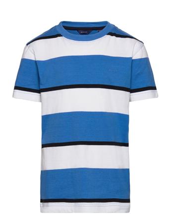 Relaxed Striped T-Shirt T-shirts Short-sleeved Multi/mønstret GANT*Betinget Tilbud