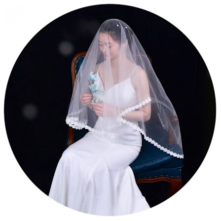 Brud Slør Bryllup Slør Kort Fingertupp Lengde Brud Tyll, Myk Bryllup Slør Brud Hår Tilbehør (Hvit, 5.24 fot)