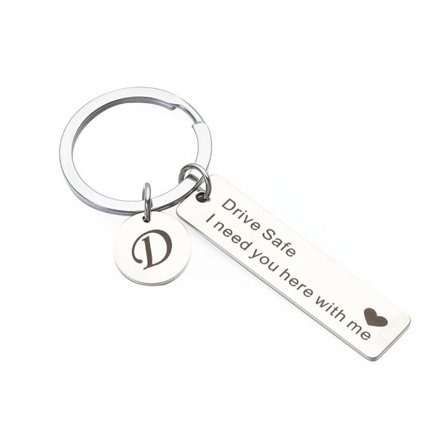 Kör försiktigt Nyckelring A-Z 26 Initialer Bokstäver Nyckelring D D