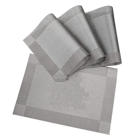 Bordstabletter Set med 4 Tvättbar PVC Värmebeständig halkfri bordstablett B