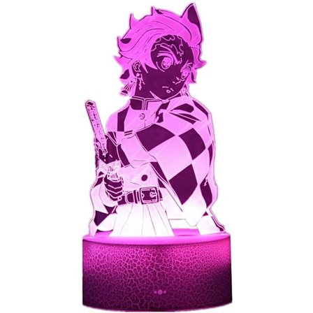 7 Värillinen Kosketusohjattava Kaukosäädin 16 Värillinen Anime Led Yövalo Tanjiro Kamado Hahmo Värikäs 3D Yövalo Lasten Makuuhuoneen Sisustus 