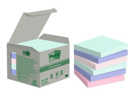 Post-it Notes 100% recycled 76x76mm sorterade färger 6/fp - Lyreco - Kontorsmaterial > Notes och Post-It > Notes - Färgade