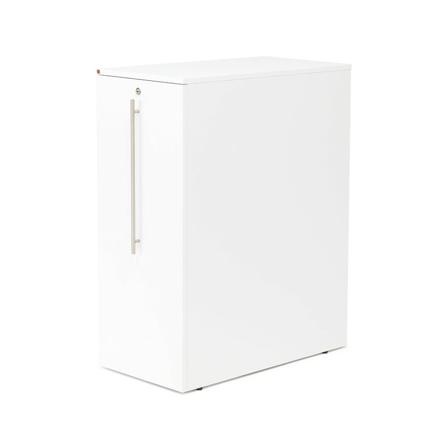 Beistellschrank FLEXUS mit Auszug mit 2 Böden, weiß