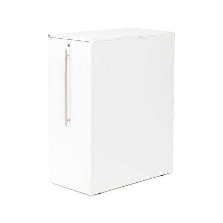 Beistellschrank FLEXUS mit Auszug mit 2 Böden, weiß