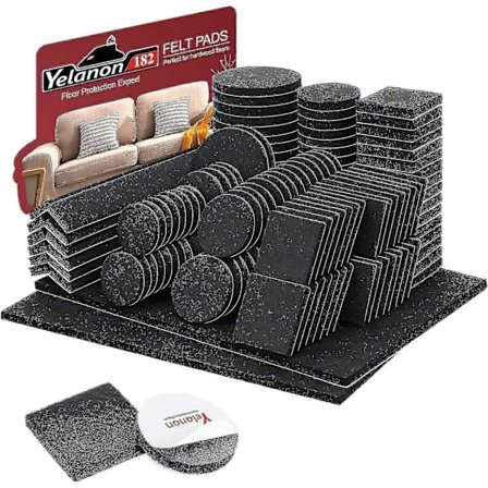 Møbelpuder i filt - 182 stk. selvklæbende møbelpuder i filt, klippbare filtpuder til stole, gulvbeskyttere mod ridser