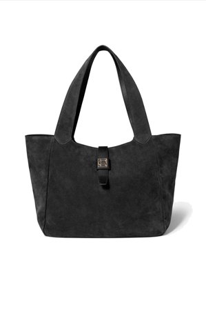 Lucille Tote Bag Large Black Suede