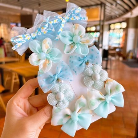 10st Bow Hårklämma Blomma Hårklämma BLÅ