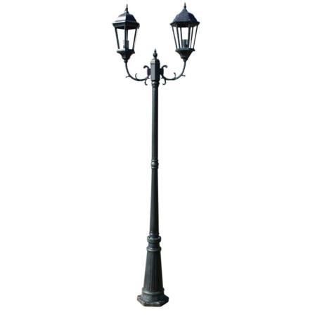 Vidaxl Trädgårdslampa 2 Armar 230 Cm Mörkgrön/svart Aluminium Grön