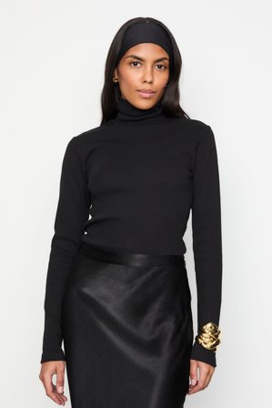 CAMILLA PIHL - Petra Rib Turtleneck - Black SizeS