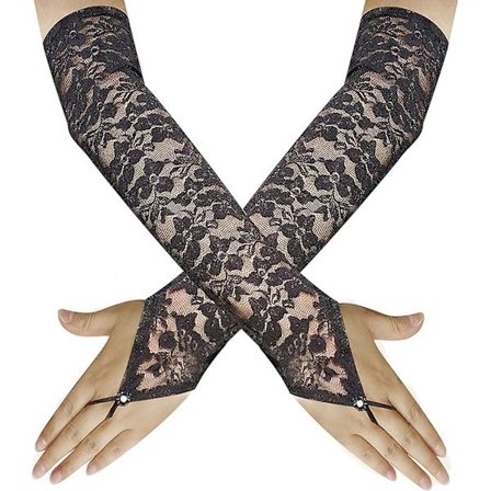 Hule blonder fingerløse hansker: 80-talls retro kostymetilbehør