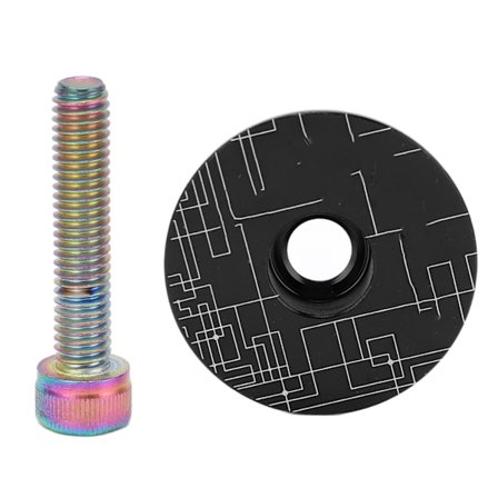 Cykelheadset Top Cap Aluminiumlegering Mountainbike Headset Stam Top Cover med Bolte Sort