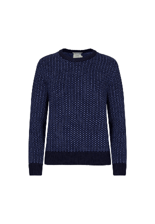 emmamalena Olga Stickad Marinblå Tröjor Dam Blå L