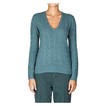 Ralph Lauren, V-neck Knitwear Blauw, Dames, Maat:M