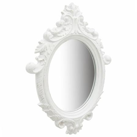 Vidaxl Väggspegel Slottsstil 56x76 Cm Vit Vit