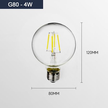 LED pære E27 G80-4W G80-4W