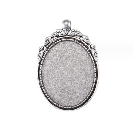20st 30*40MM Oval Bezel Charm Silver Base