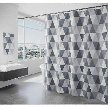 Bruseforhæng 200 X 220 cm (200 X 220 cm i bredden, 220 cm i højden), vandtæt polyesterstof, antibakterielt, anti-skimmel, vaskbart, med 12 kroge