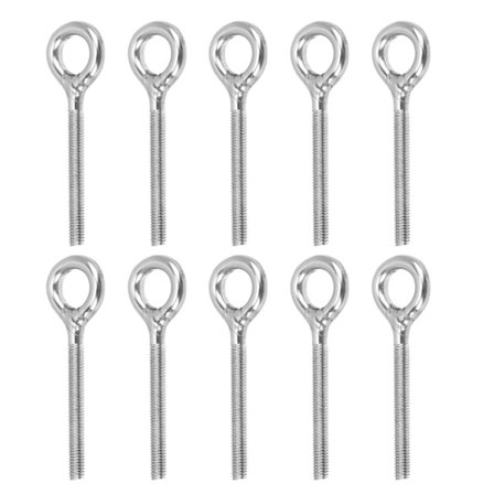 10 kpl M5 ruostumattomasta teräksestä valmistettuja silmukkapultteja, konehitsattu, suljettu kierretanko, silmukkaruuvi