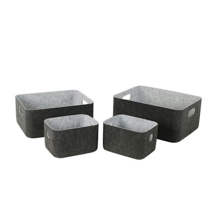 Æske LIDA FILT 36x27xH16cm, mørkegrå filt