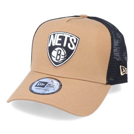 New Era - NBA Brun trucker Caps - Hatstore Exclusive x Brooklyn Nets Caramel A-Frame Trucker @ Hatstore